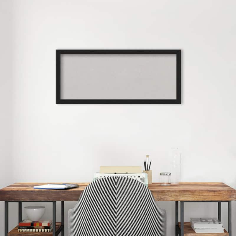 Grace Narrow Framed Grey Corkboard Bulletin Board