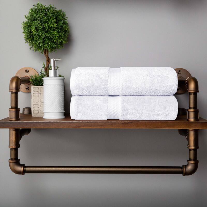 Superior Marche Egyptian Cotton Bath Towel - Set of 2 - White