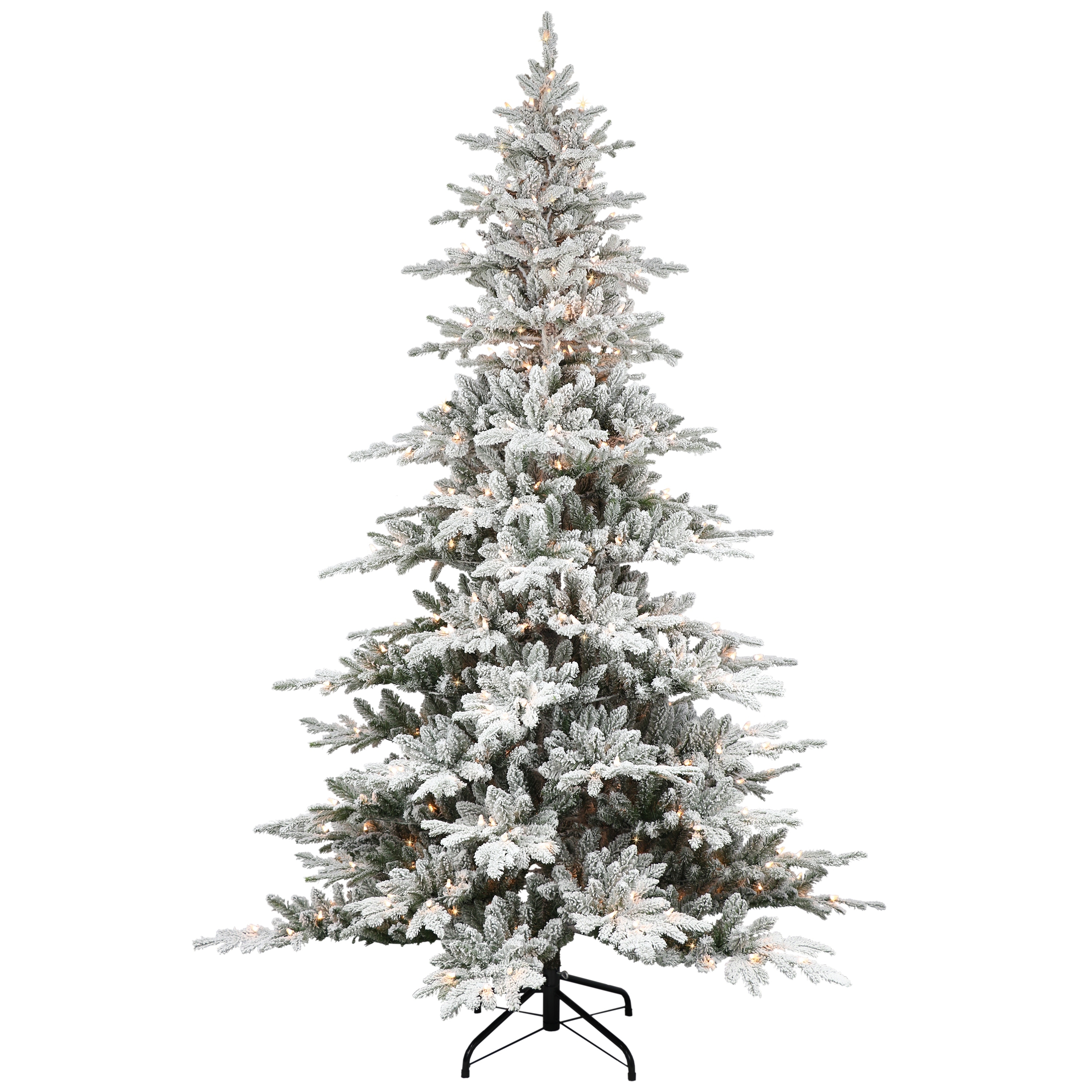 Puleo International 7.5 ft. Pre-Lit Flocked Utah Fir Artificial Christmas Tree