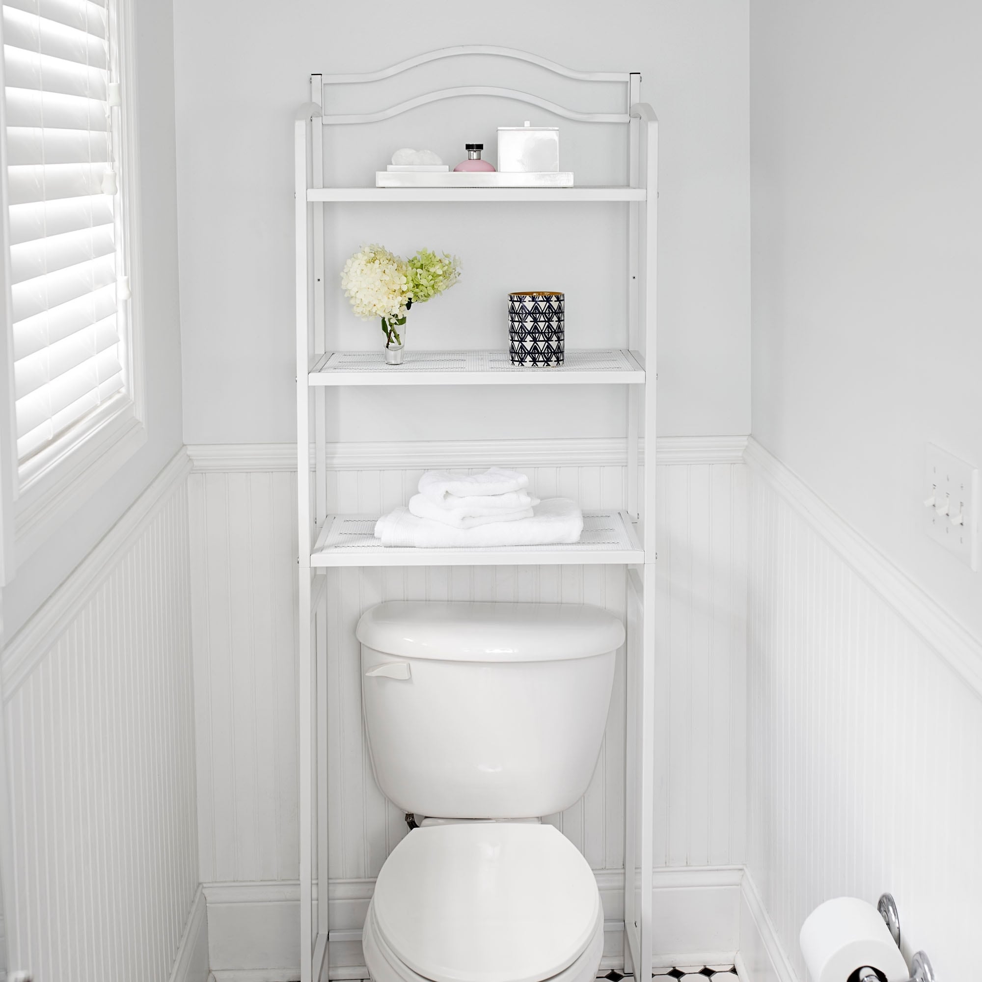 3 Tier Metal Over The Toilet Shelf Bathroom Storage Rack - Bed Bath &  Beyond - 31647452