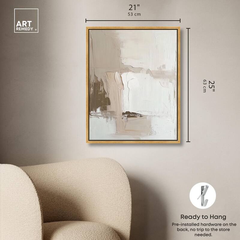 Pale Textured Silence I Canvas by Art Remedy