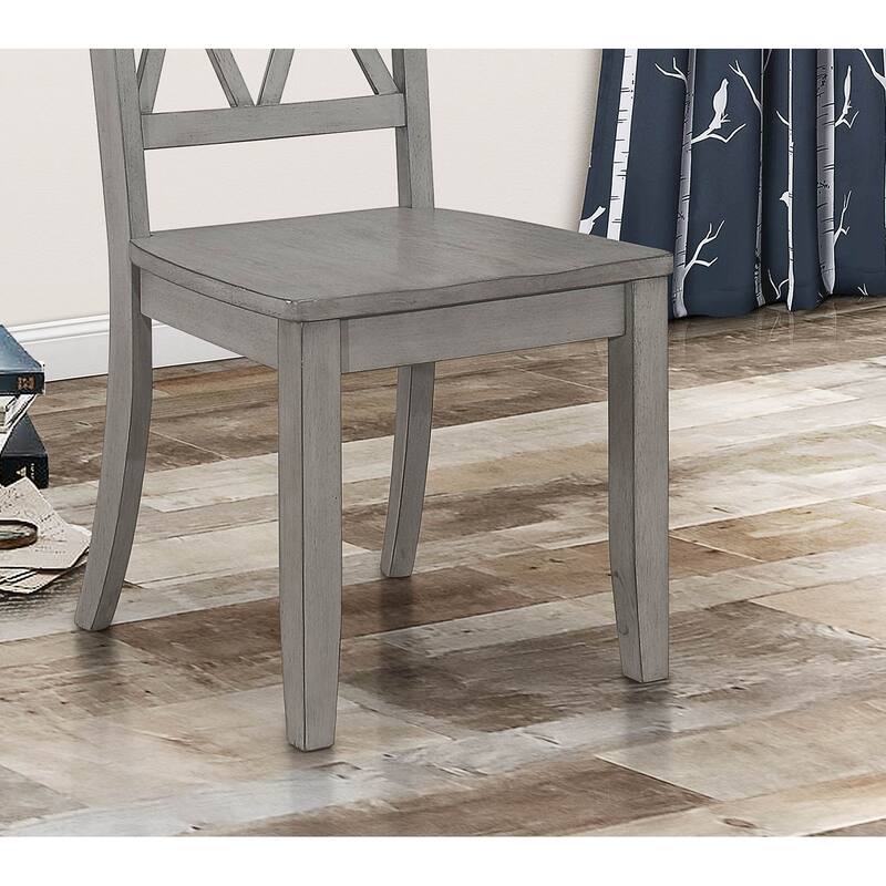 2PCS Side Chairs,Pine Veneer Transitional Double-X Back Design Dining Chair
