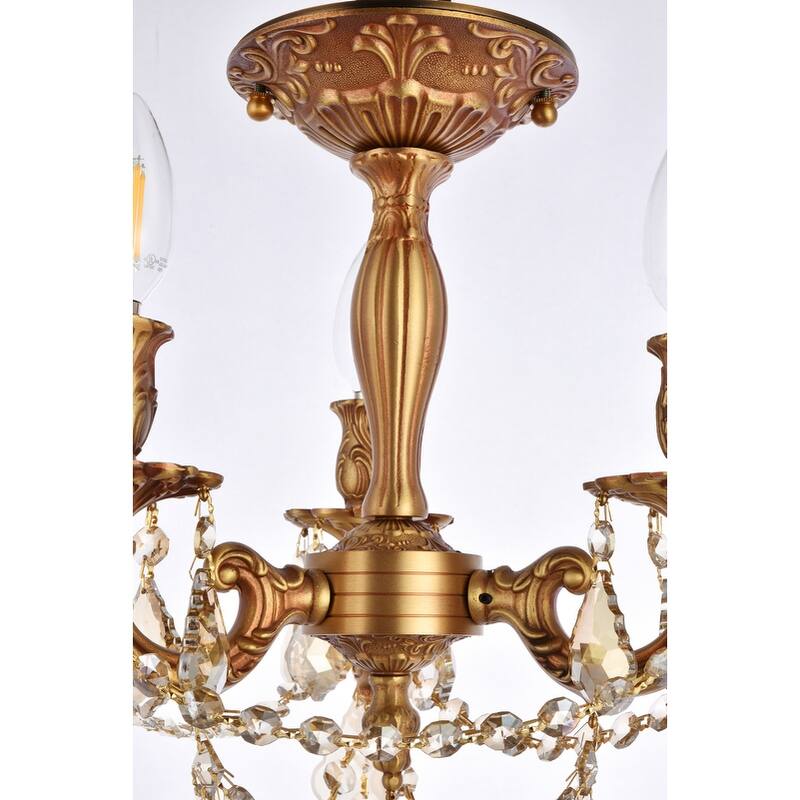 Somette Lugano 3-light Royal Cut Crystal and French Gold Flush Mount