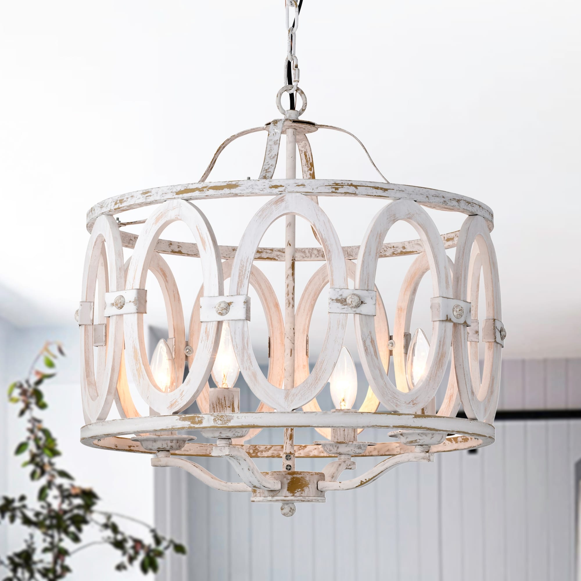 Warehouse of Tiffany Moonring 18 Inch Farmhouse Style Pendant Ceiling Lighted Chandelier