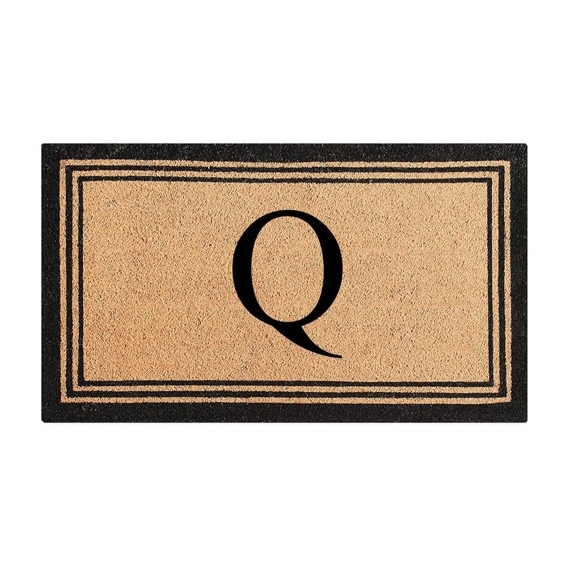 A1HC Natural Coir Monogrammed Doormat with Heavy Duty PVC Backing,0.75 Inch Pile Height, Perfect for Outdoor Use