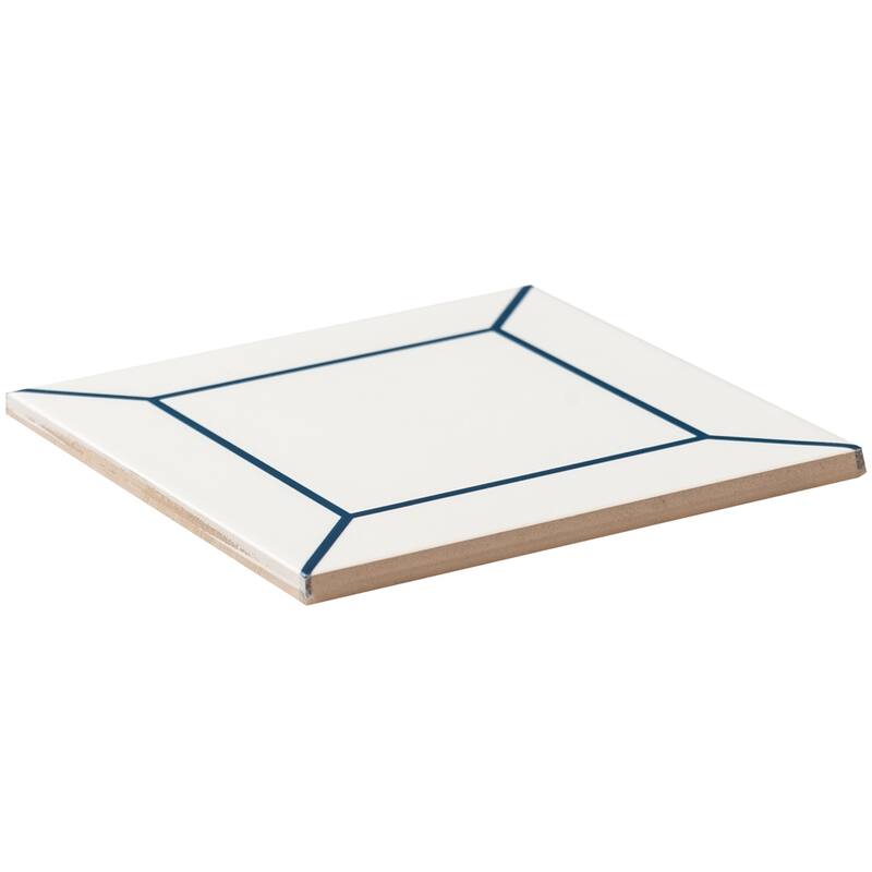 The Tile Life Frame 6x6 Blue Ceramic Wall Tile