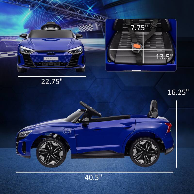 Licensed Audi RS E-tron GT 12V Ride On Car, Electric Toy for Kids, 3.1 MPH, Remote Control, Music & Suspension