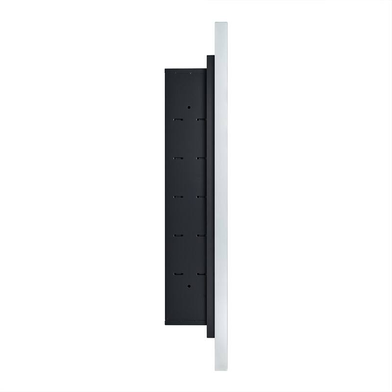 TEHOME Fulleti Matt Black Recessed Mount Squared Rectangle Medicine Cabinet with Mirror - 26" x 16"
