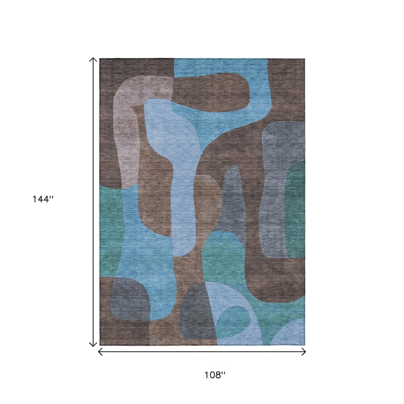 HomeRoots Abstract Transitional Rectangle Outdoor Rug