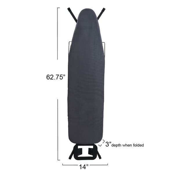 dimension image slide 1 of 4, Household Essentials Ironing Board with Mesh Steel Top - 54.0"L x 14.0"W x 41.0"H
