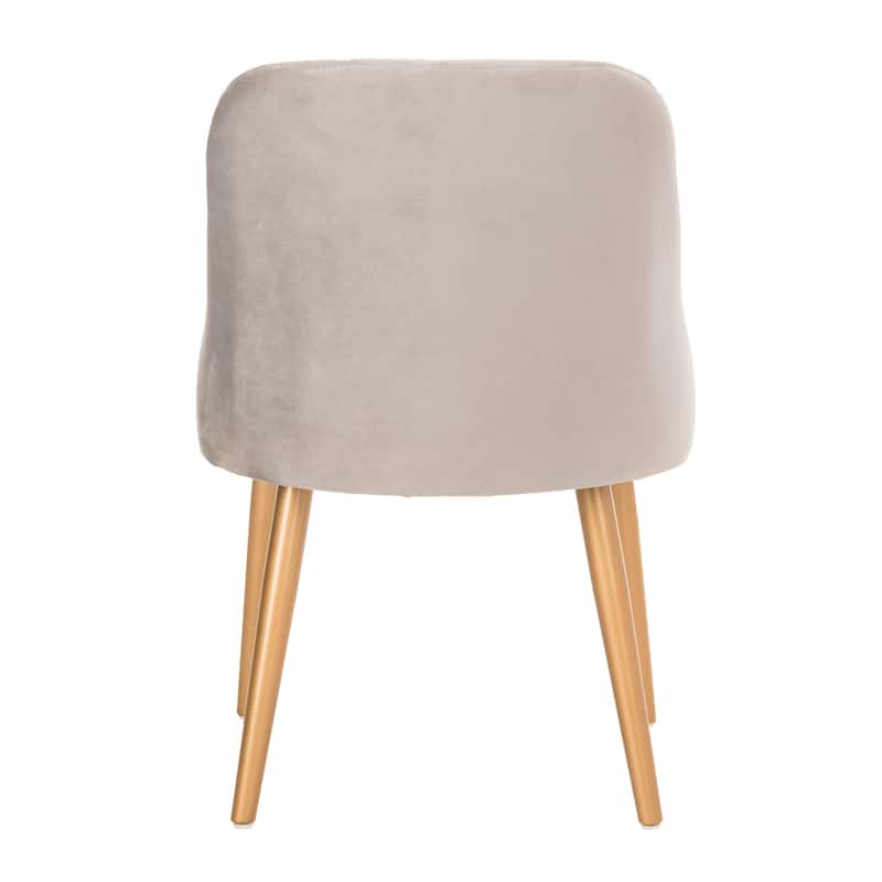SAFAVIEH Nobie 18.3" Upholstered Dining Chair - Grey / Gold (Set of 2) - 21" x 22" x 31" - 21Wx22Dx31H