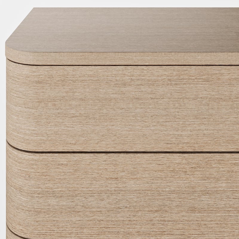 Oak 8-Drawer Dresser Buffet for Bedroom Wide Chest of Drawers with Anti-Tip Safety, Waterproof Top