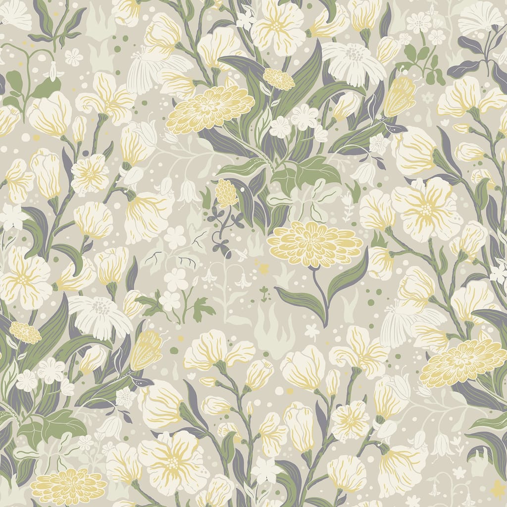 A-Street Prints Hava Yellow Meadow Flowers Wallpaper