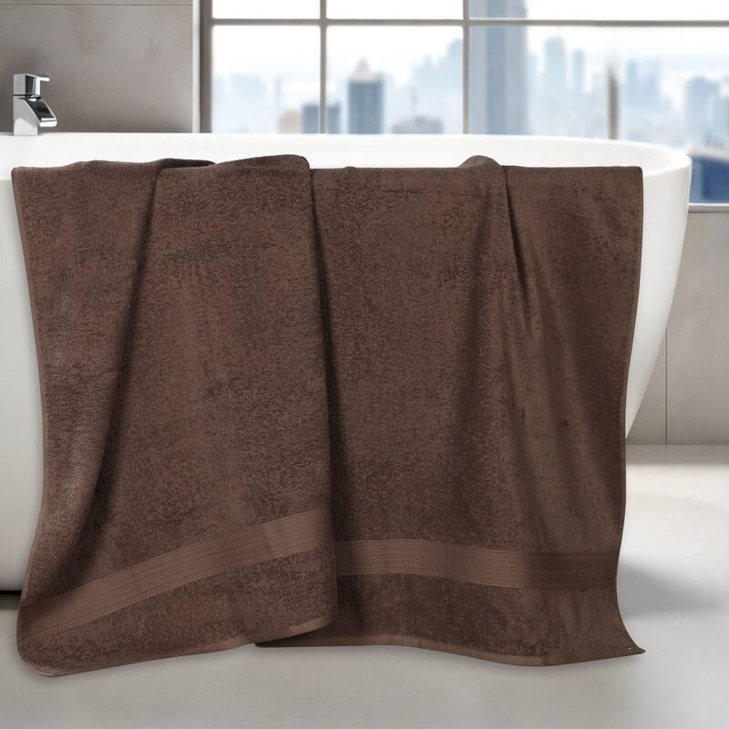 Eco-Friendly Sustainable Cotton Bath Sheet by Superior (Set of 2) - Coffee