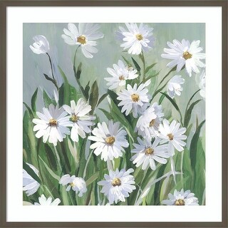 Daisy Day by Asia Jensen Wood Framed Wall Art Print - Svelte Clay Grey ...