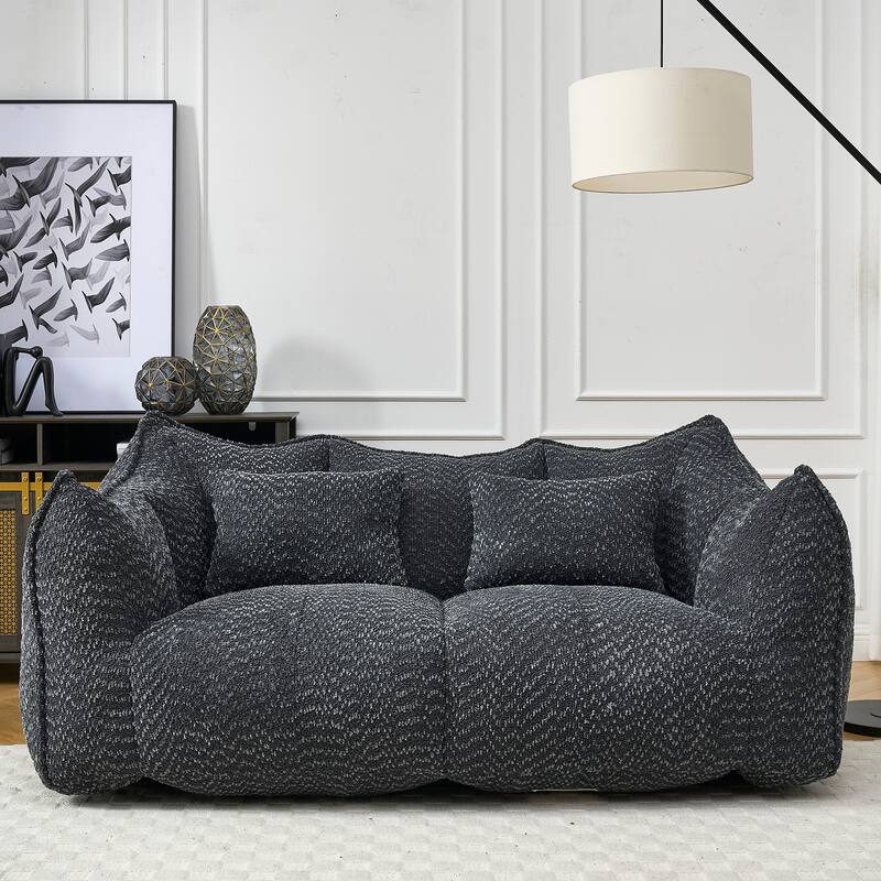 Giant Bean Bag Loveseat Sofa with Armrest for Living Room