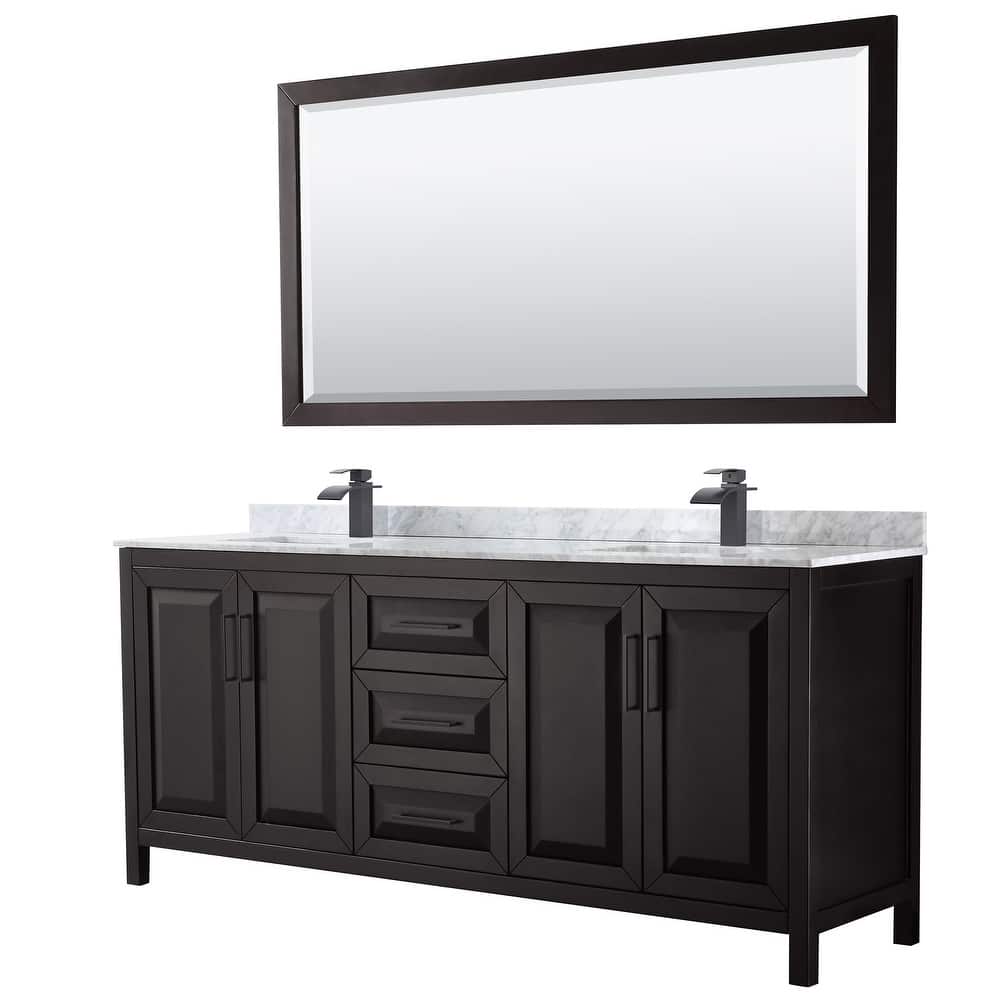 Wyndham Collection Daria 80" Free Standing Double Vanity Set with MDF