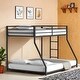 preview thumbnail 1 of 5, Sturdy Twin over Full Bunk Bed Metal for Kids,with Ladder & Guardrails