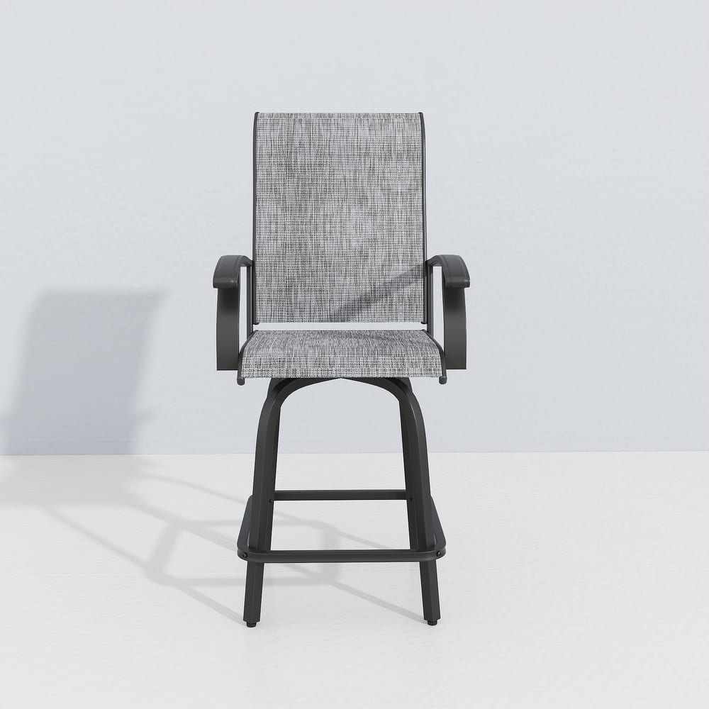 Outdoor Metal Swivel Counter-height Bar Stool Dining Chair Set of 2/4