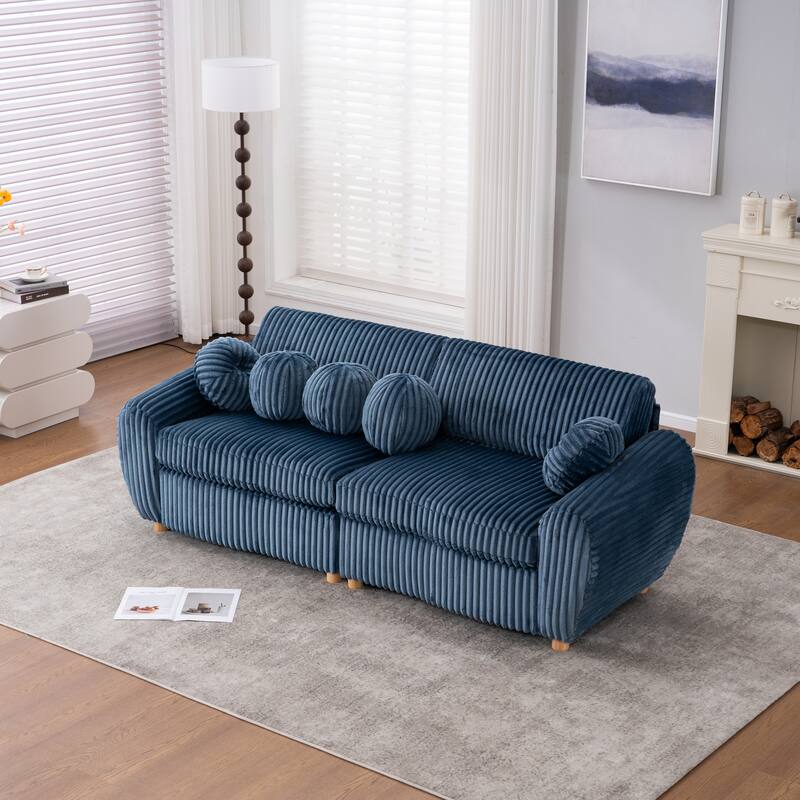 Upholstered Loveseat Sofa Chair with Golden Metal Legs