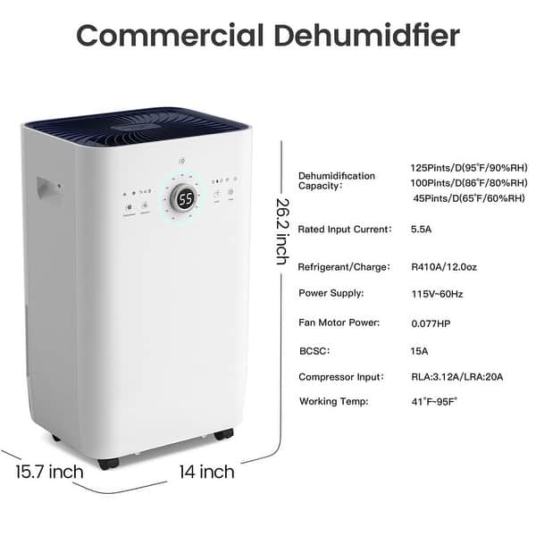 Edendirect 125Pint 8500 sq. ft. Commercial Grade Dehumidifiers with