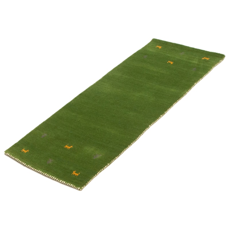 Kashkuli Gabbeh Green Rug 2'8" x 9'8" - 2'8 x 9'8
