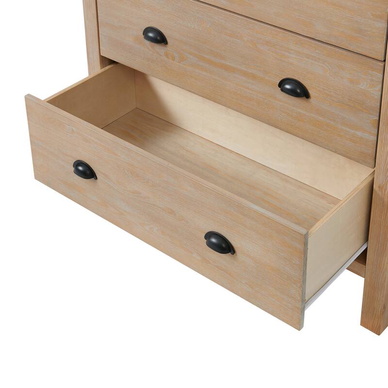 Arden 5-Piece Wood Bedroom Set with Queen Bed, Two 2-Drawer Nightstand, 5-Drawer Chest, 6-Drawer Dresser