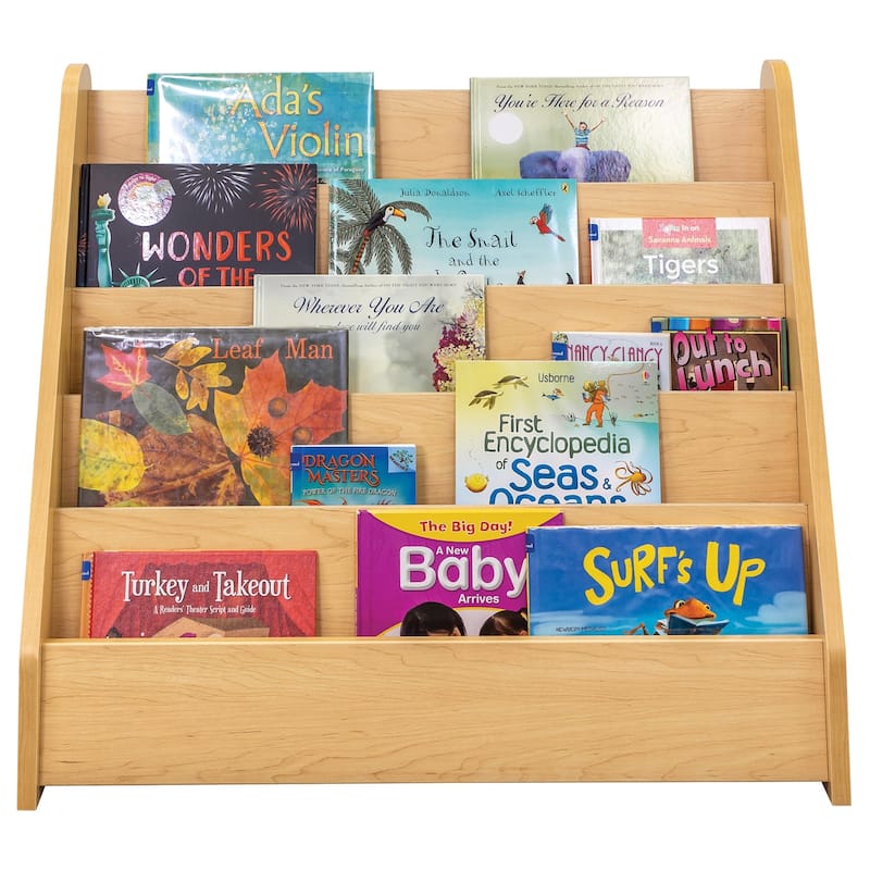 Tot Mate Laminate 5 Level Book Display - 32 1/2" x 14" x 29" - Maple