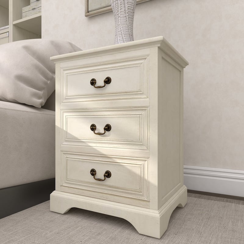 Wood 3 Drawer Room Cabinet - Cream - Roche River Decor