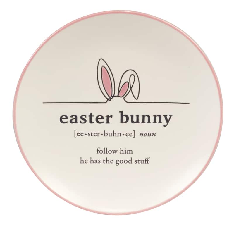 Certified International Easter Words 6" Canape/Luncheon Plates, Set of 4 - 6" Dia. x 0.5"