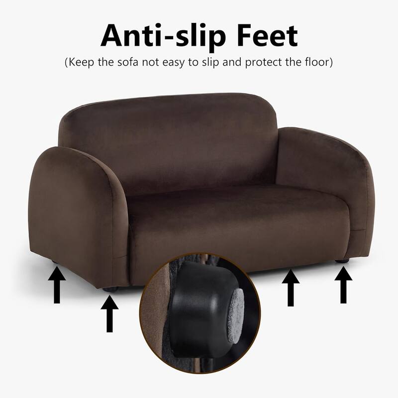 MCombo 29 inches Dog Couch, Rounded Corner Design Dog Sofa with Anti-Slip Feet for Small Medium Dogs
