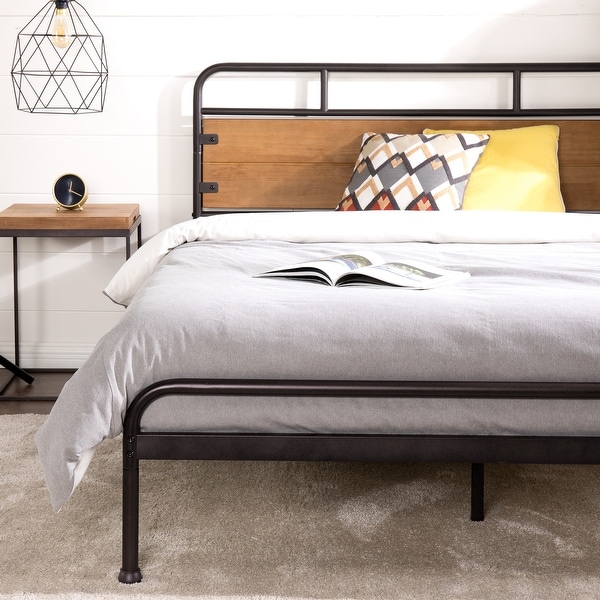 Priage by ZINUS Brown Metal and Wood Platform Bed Frame. Opens flyout.