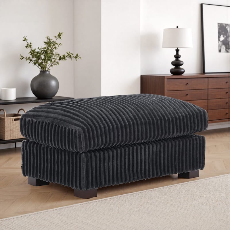 40"W Cotton Flannel Modular Sectional Ottoman