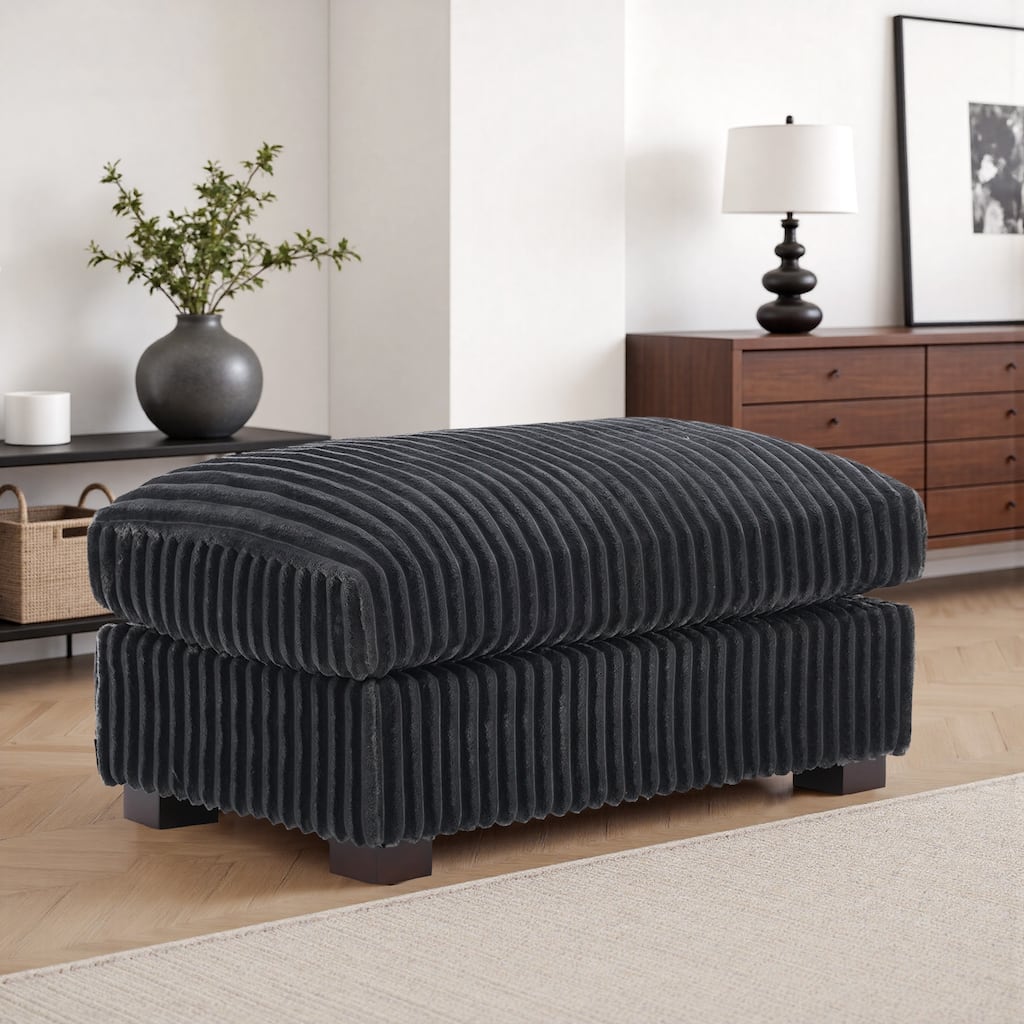 40"W Cotton Flannel Modular Sectional Ottoman