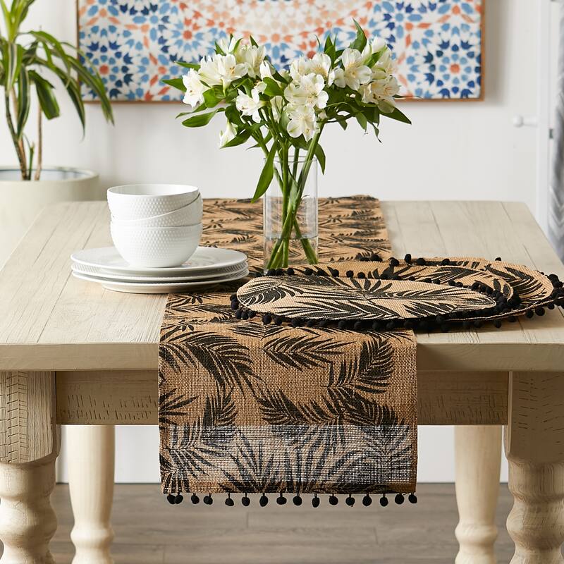 DII Block Print On Natural Round Jute Placemat (Set of 6)