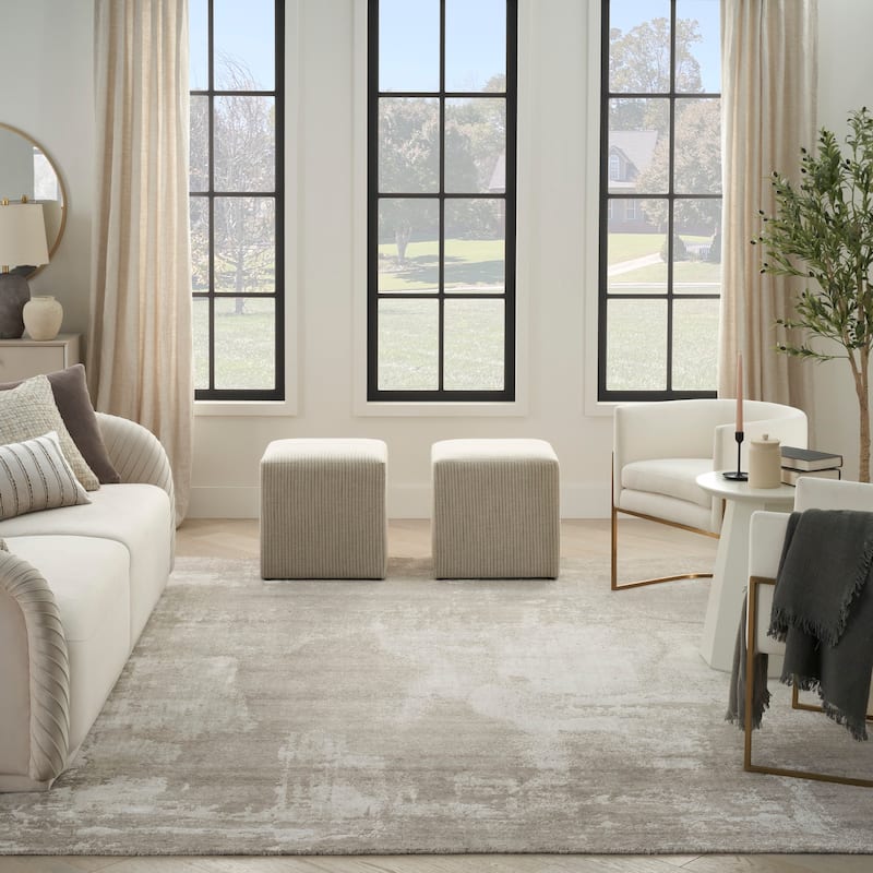 Nourison Harmony Indoor only Silver Abstract Area Rug