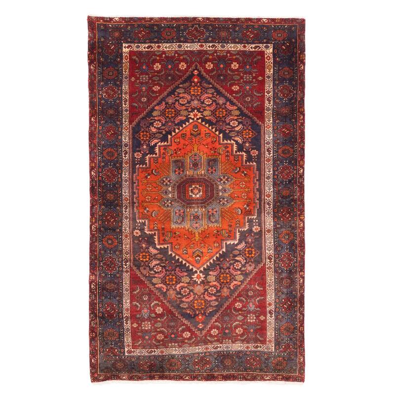 ECARPETGALLERY Hand-knotted Anatolian Vintage Red Wool Rug - 4'1 x 6'11