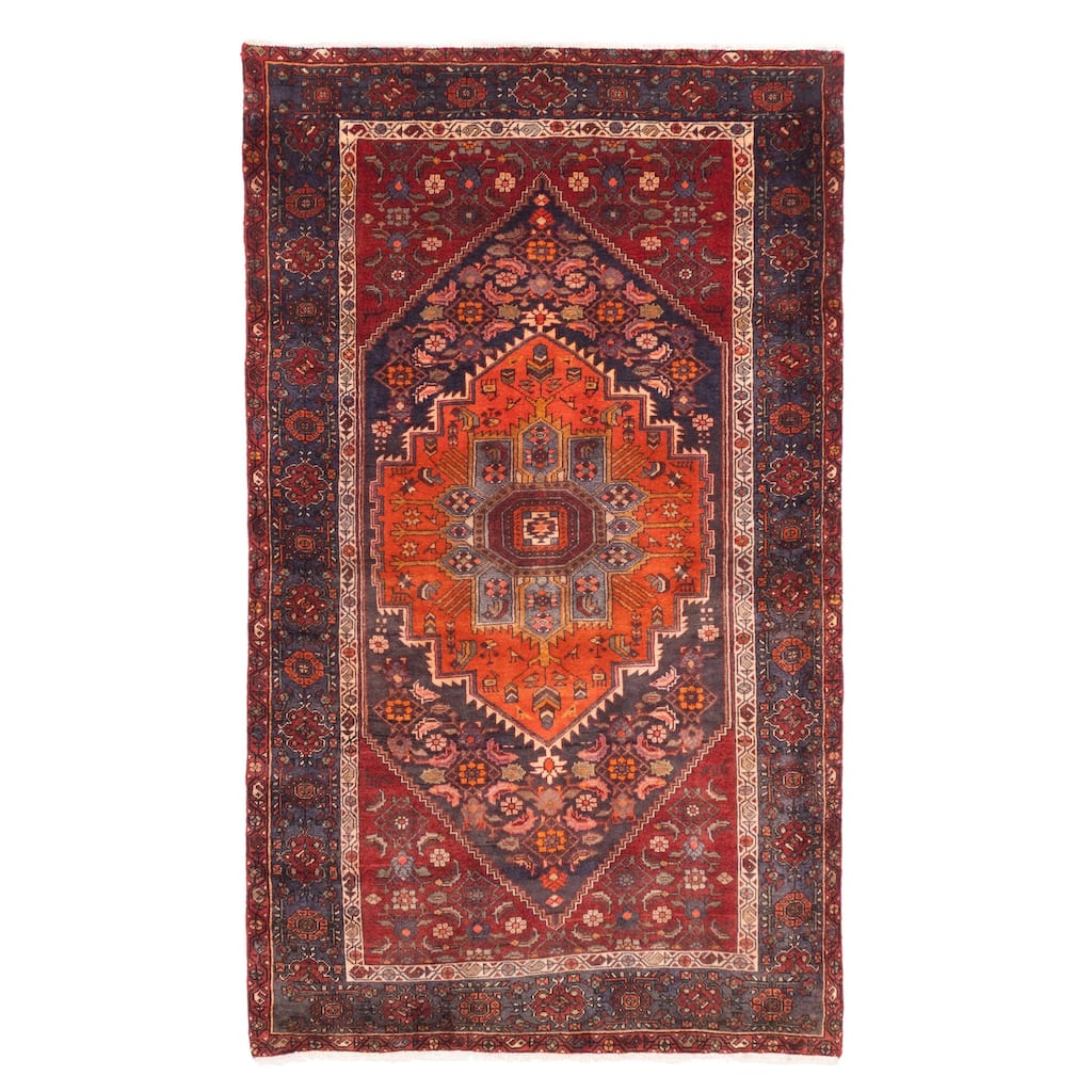 ECARPETGALLERY Hand-knotted Anatolian Vintage Red Wool Rug - 4'1 x 6'11