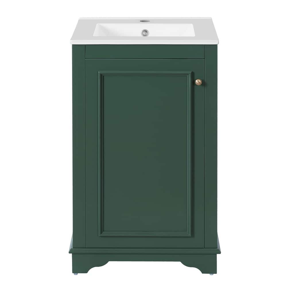 20" Modern Style Freestanding Single Bathroom Vanity with Ceramic Sink