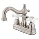 preview thumbnail 18 of 19, Kingston Brass Heritage 1.2 GPM Deck Mounted Centerset Bathroom Faucet Brushed Nickel