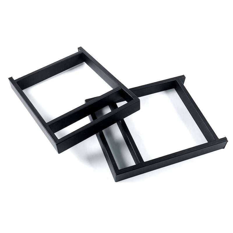 Black Metal Twin Layers Bench Legs DIY Furniture Legs Rectangle Legs - 19.3" x 15.6" x 2.4"