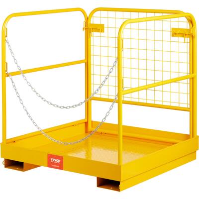 VEVOR Forklift Safety Cage 1200/1400lbs Load Capacity Foldable Forklift Work Platform for 1-2 People