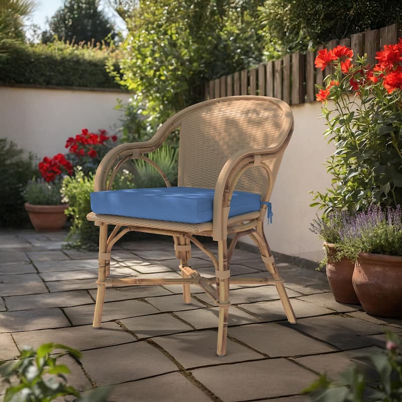 California Umbrella Outdoor Chair Pad Set of 2, 18" x 18", 2.5" Thick, Solstice Olefin Fabric