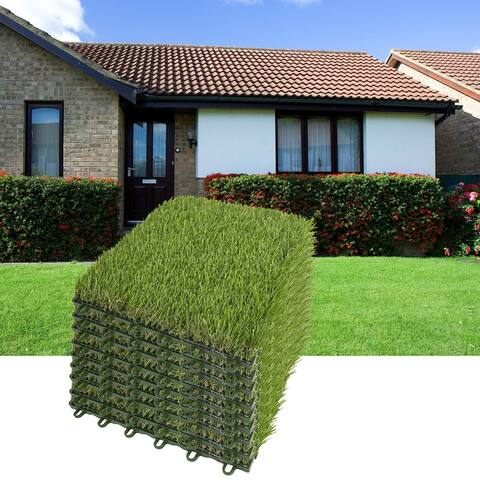 12.6" x 12.6" Artificial Fake Grass Turf Indooor /Outdoor (9 pcs) - 12.6" x 12.6"