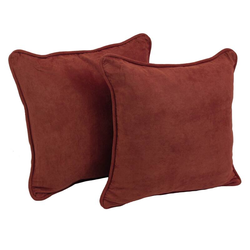 Porch & Den Blaze River 18-inch Microsuede Accent Throw Pillow (Set of 2) - Red Wine