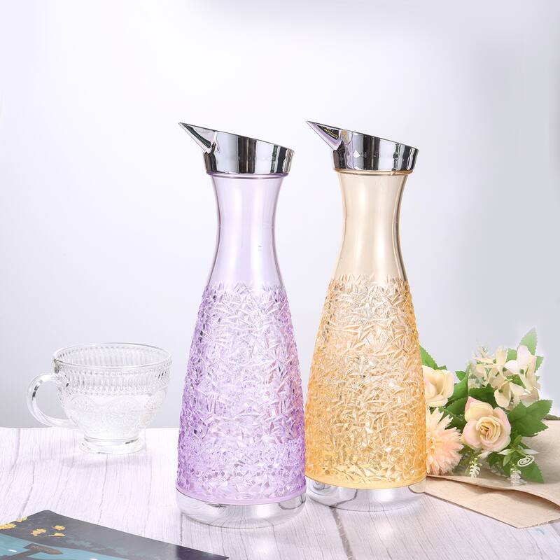 1200ml/40.6 Oz Acrylic Water Carafes with Lid, Juice Pitcher Water Jug