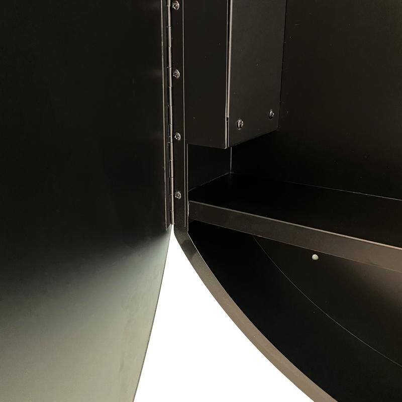 Alvana LED Black framed Wall mount Medicine Cabinet with Mirror Anti-fog function with 3 colors light