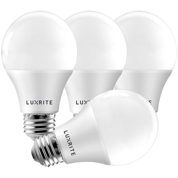 Luxrite A19 LED Light Bulb 60W Equivalent, Dimmable, 800 Lumens