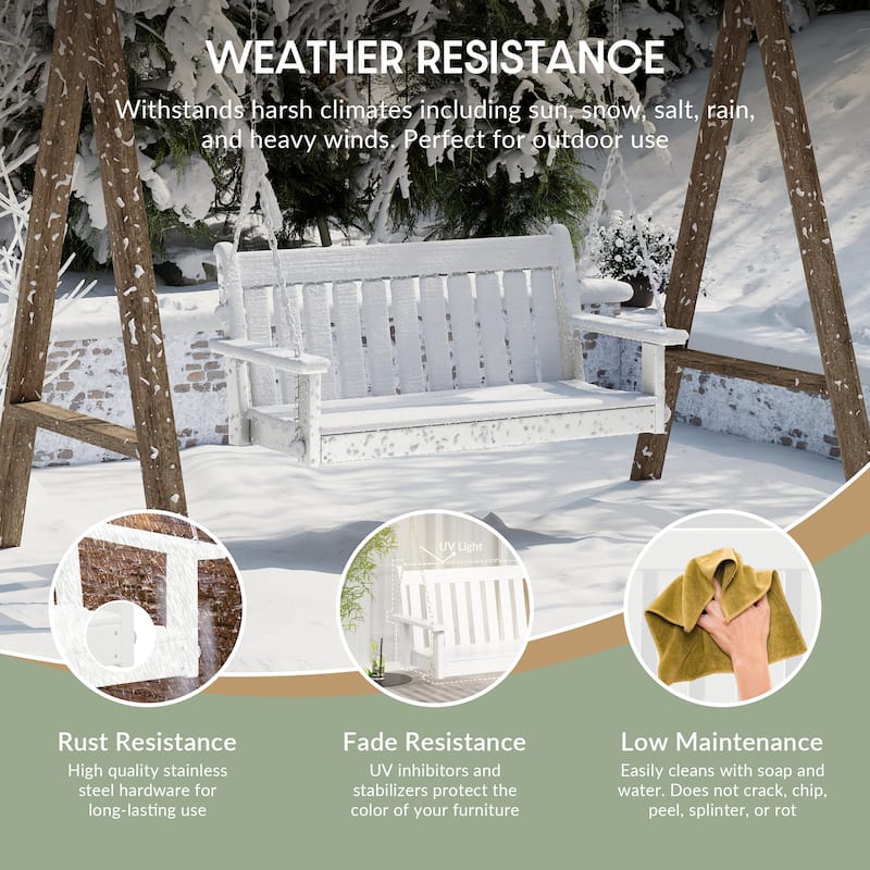 Laguna Outdoor Patio 51 Inch Traditional Hanging Porch Swing