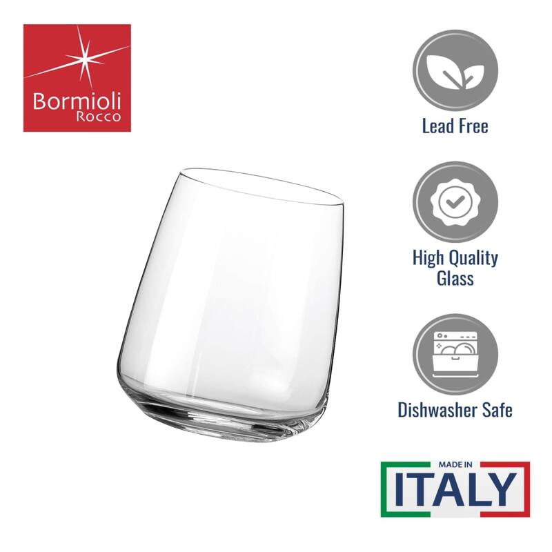 Bormioli Rocco Set of 4 Planeo Stemless Wine Glasses - 12.25 oz.